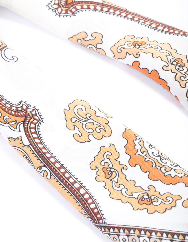 Brown Fabric Boho Western Scarf