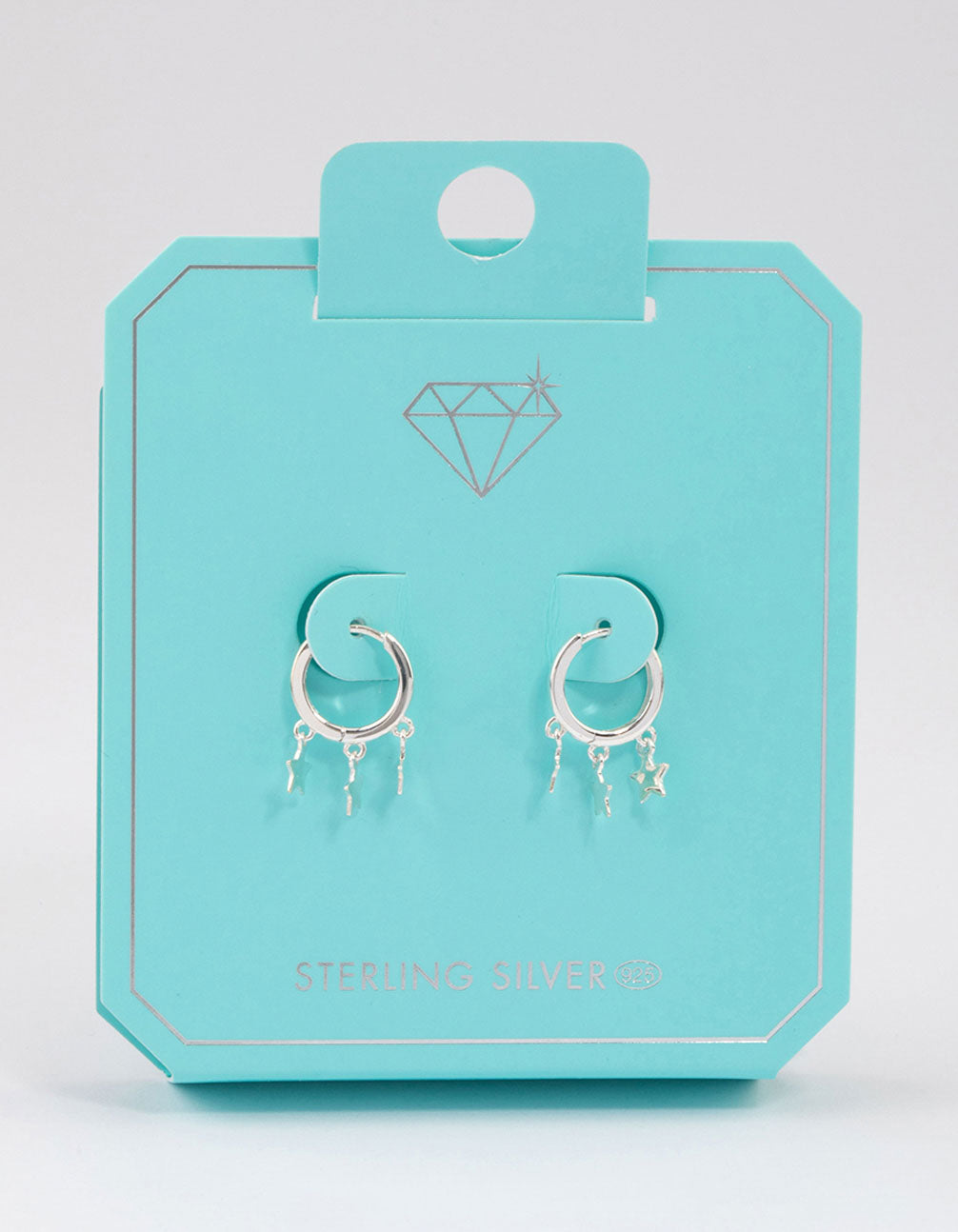 Sterling Silver Trio Star Huggie Earrings