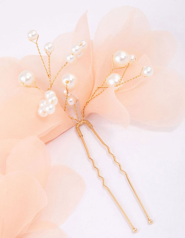 Mixed Pearl & Flower Hair Pin Pack