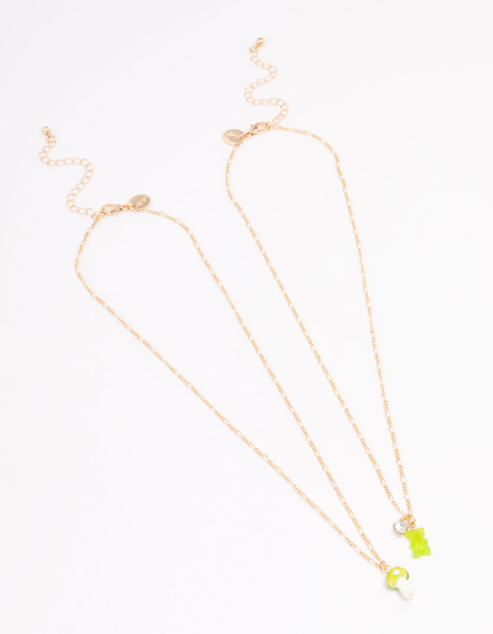 Gold Teddy & Mushroom Necklace Pack