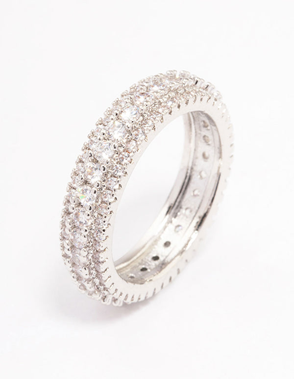Silver Classic Encrusted Ring