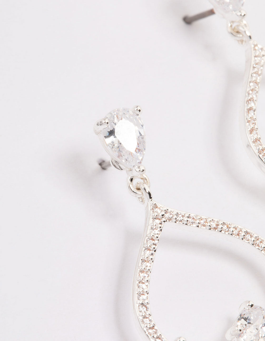 Silver Cubic Zirconia Teardrop Earrings