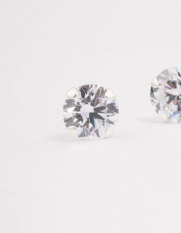 Sterling Silver Cubic Zirconia Stud Earrings