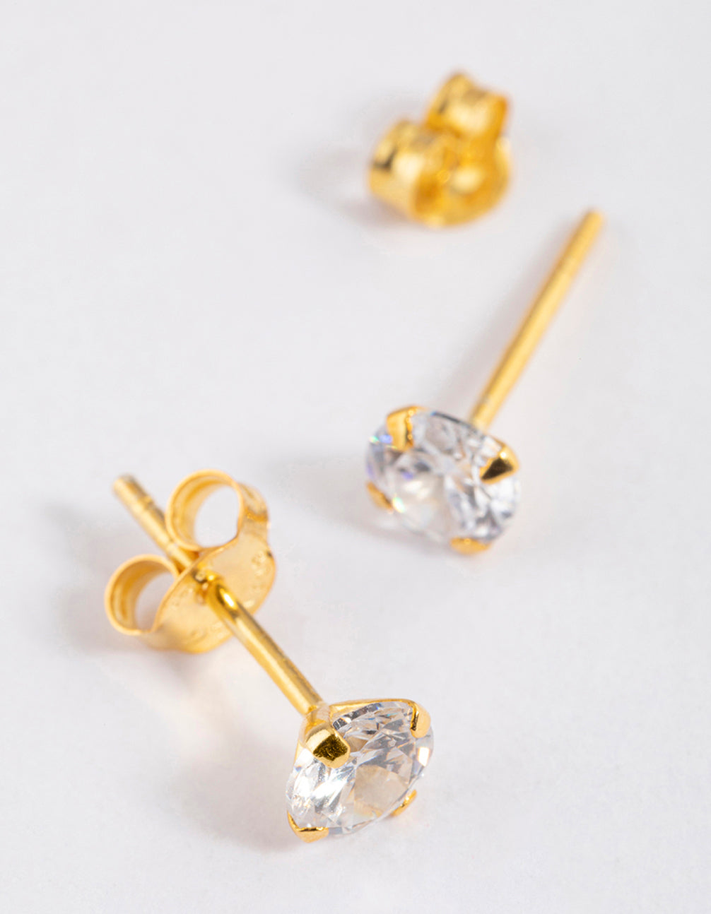 Gold Plated Sterling Silver Dainty Stud Earrings