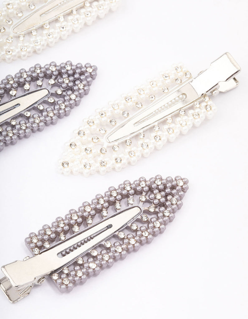 Diamante hair clip set