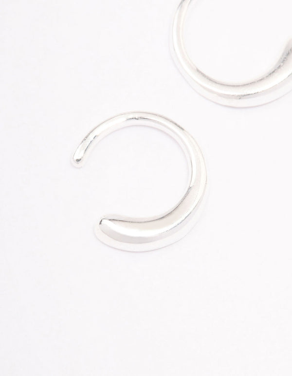 Sterling Silver Mini Calligraphy Hoop Earrings