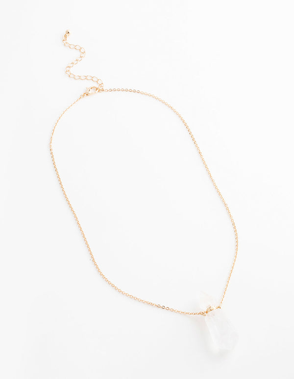 Gold Semi-Precious Bottle Short Necklace