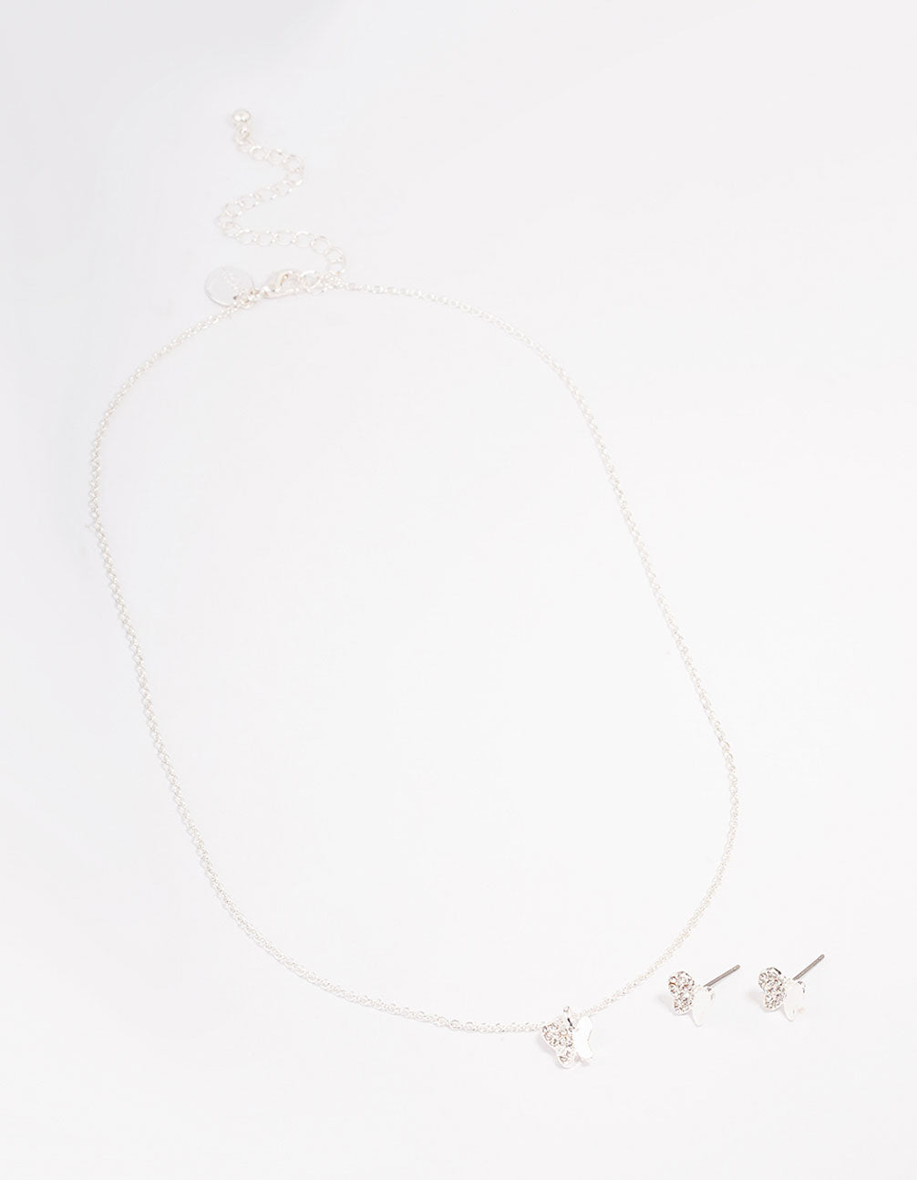 Silver Diamante Butterfly Jewellery Set