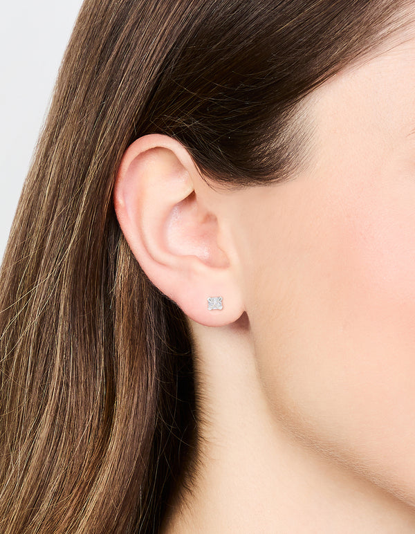 Sterling Silver Baby Pear Cubic Zirconia Stud Earrings