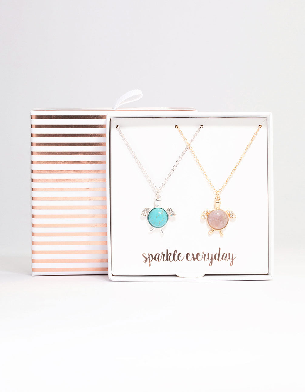 Mixed Metal Semi-Precious Turtle Necklace Pack