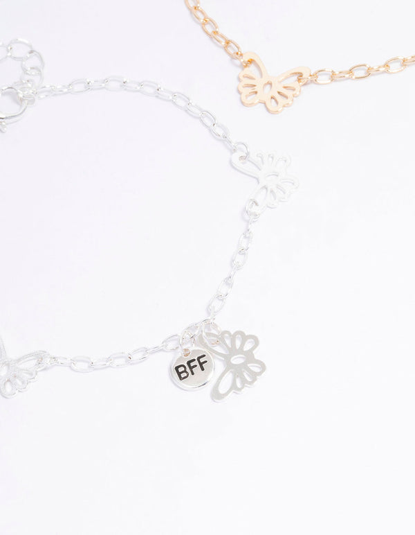 Mixed Metal Butterfly Bracelet Pack