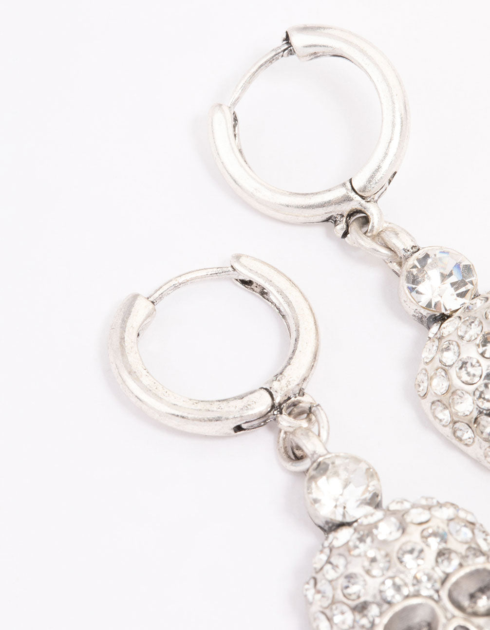 Silver Mini Skull Drop Earrings