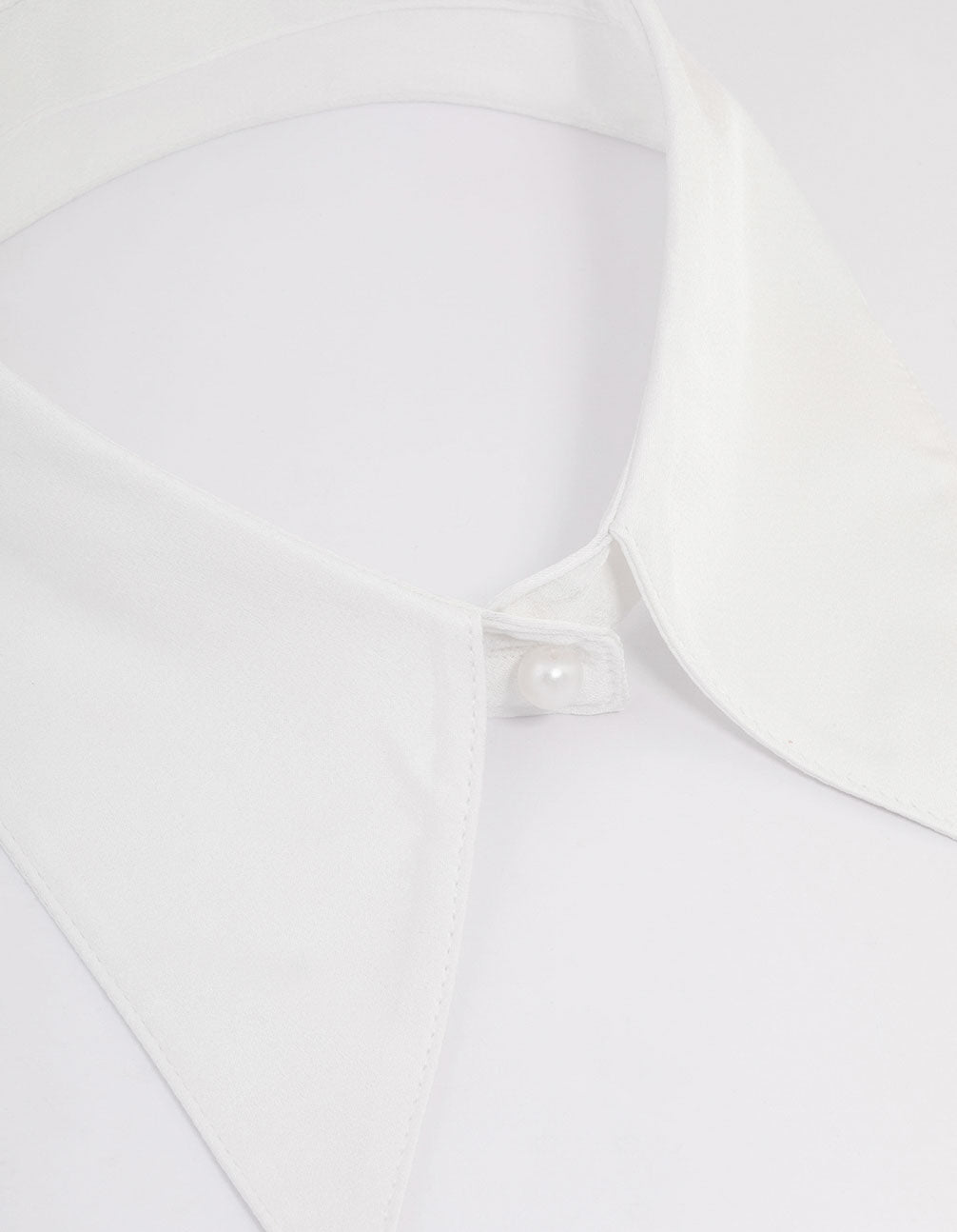 White Fabric Pointed Collar Necklace