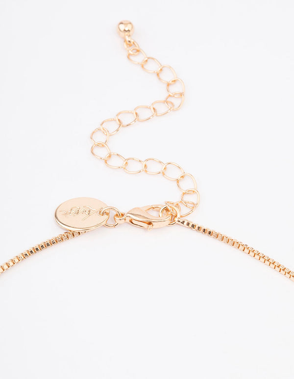 Gold Puffy Pear Earrings & Necklace Jewellery Set