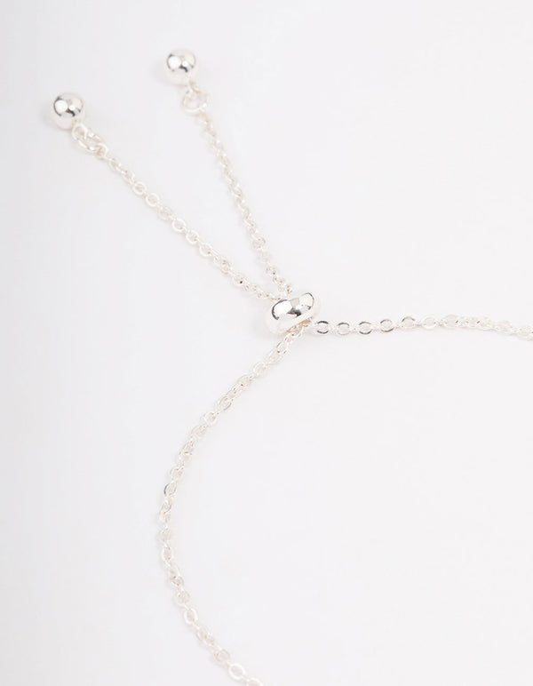 Silver Plated Cancer Script Bracelet