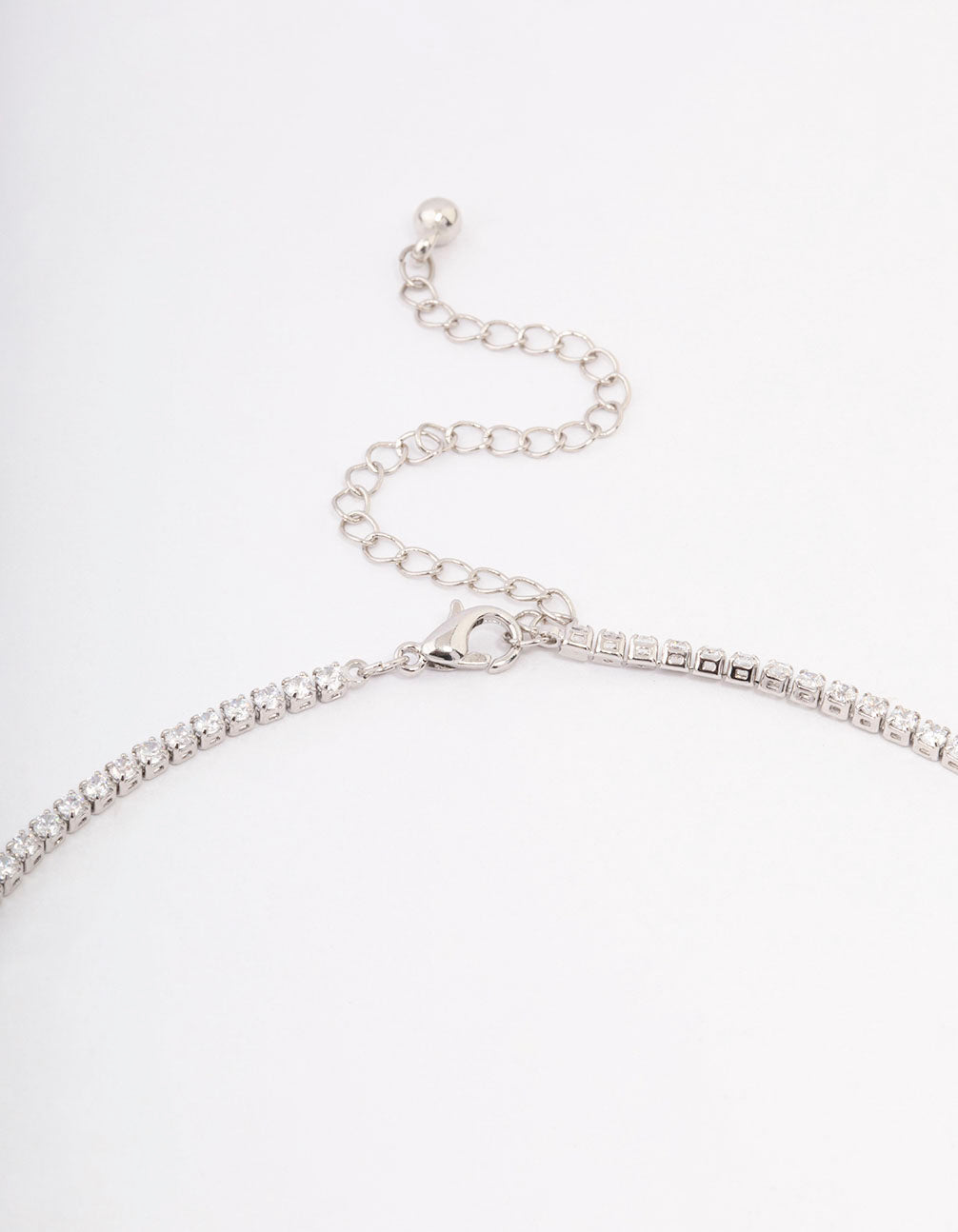 Silver Rose Diamante Pendant Necklace
