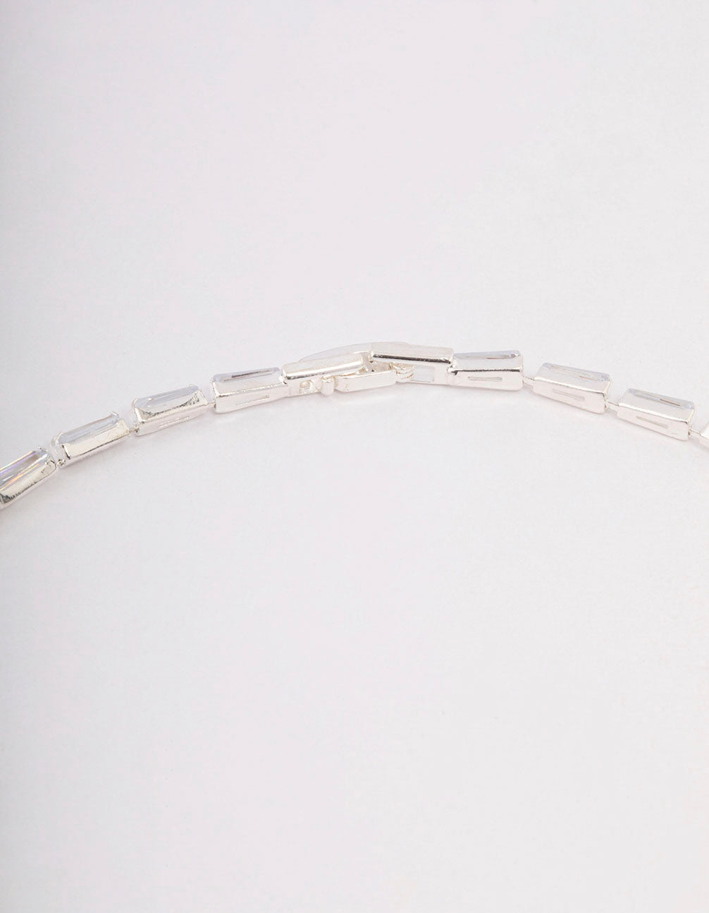 Silver Baguette Snake Y-Shape Necklace