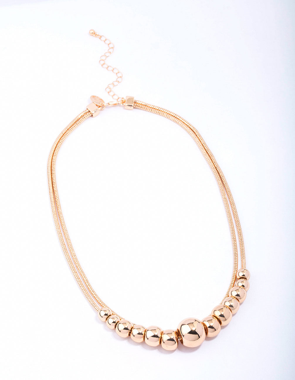 Gold Graduating Ball Layered Necklace