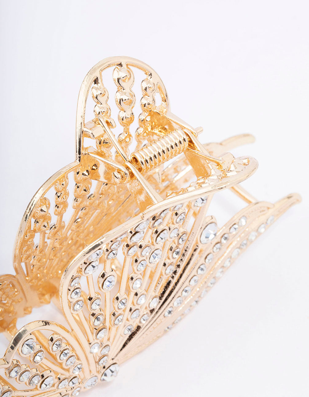 Gold Diamante Large Butterfly Hair Claw Clip
