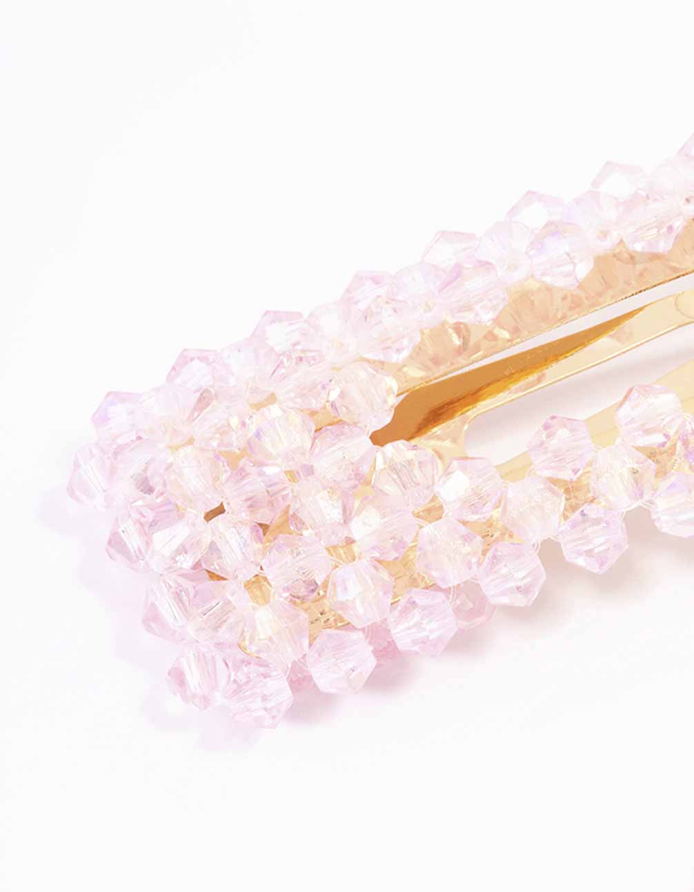 Pink Facet Beaded Hair Clip Pack