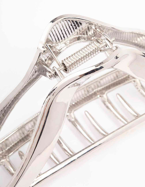 Silver Triangle Cut-Out Hair Claw Clip