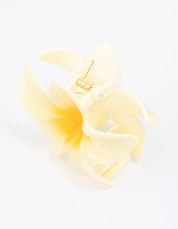 Yellow Ombre Hibiscus Hair Claw Clip