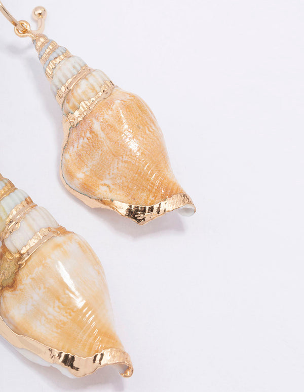 Genuine Shell Large Hoop Earrings