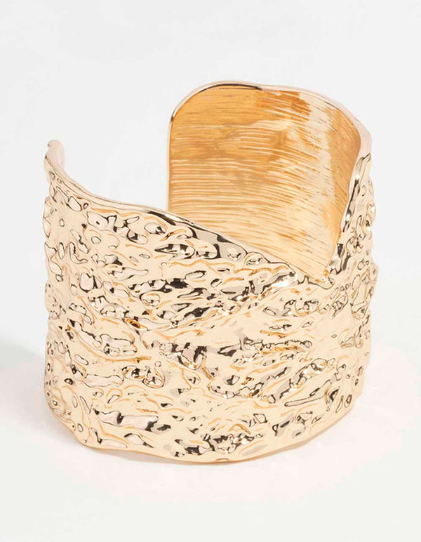 Gold Textured Multi Wrist Cuff