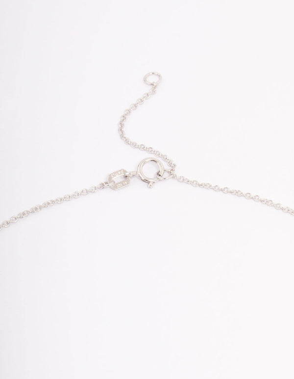 Sterling Silver Solitaire Cubic Zirconia Pendant Necklace