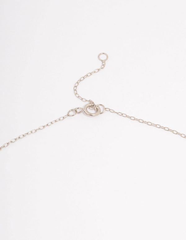 Platinum Sterling Silver Round Cubic Zirconia Pendant Necklace