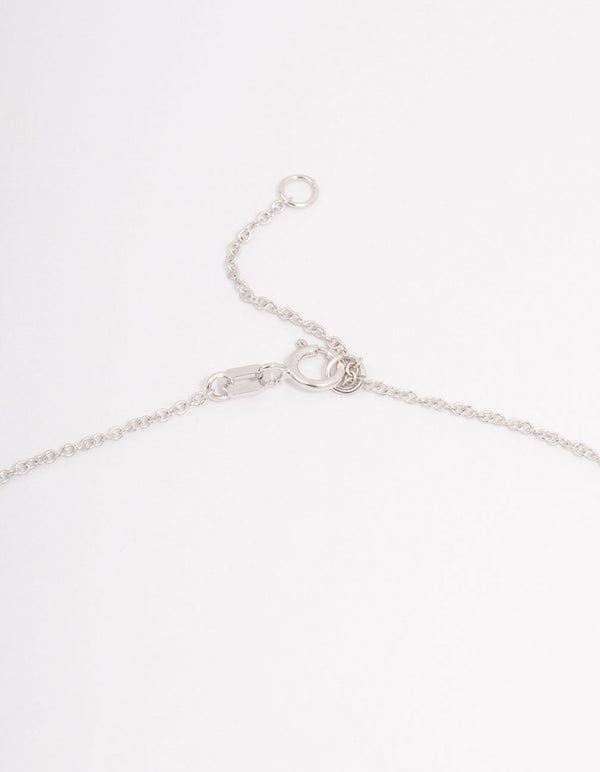 Platinum Sterling Silver Pave Cubic Zirconia Pendant Necklace