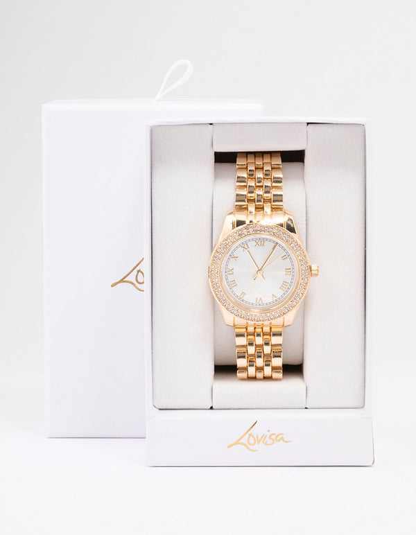 Gold Diamante Encrusted Watch