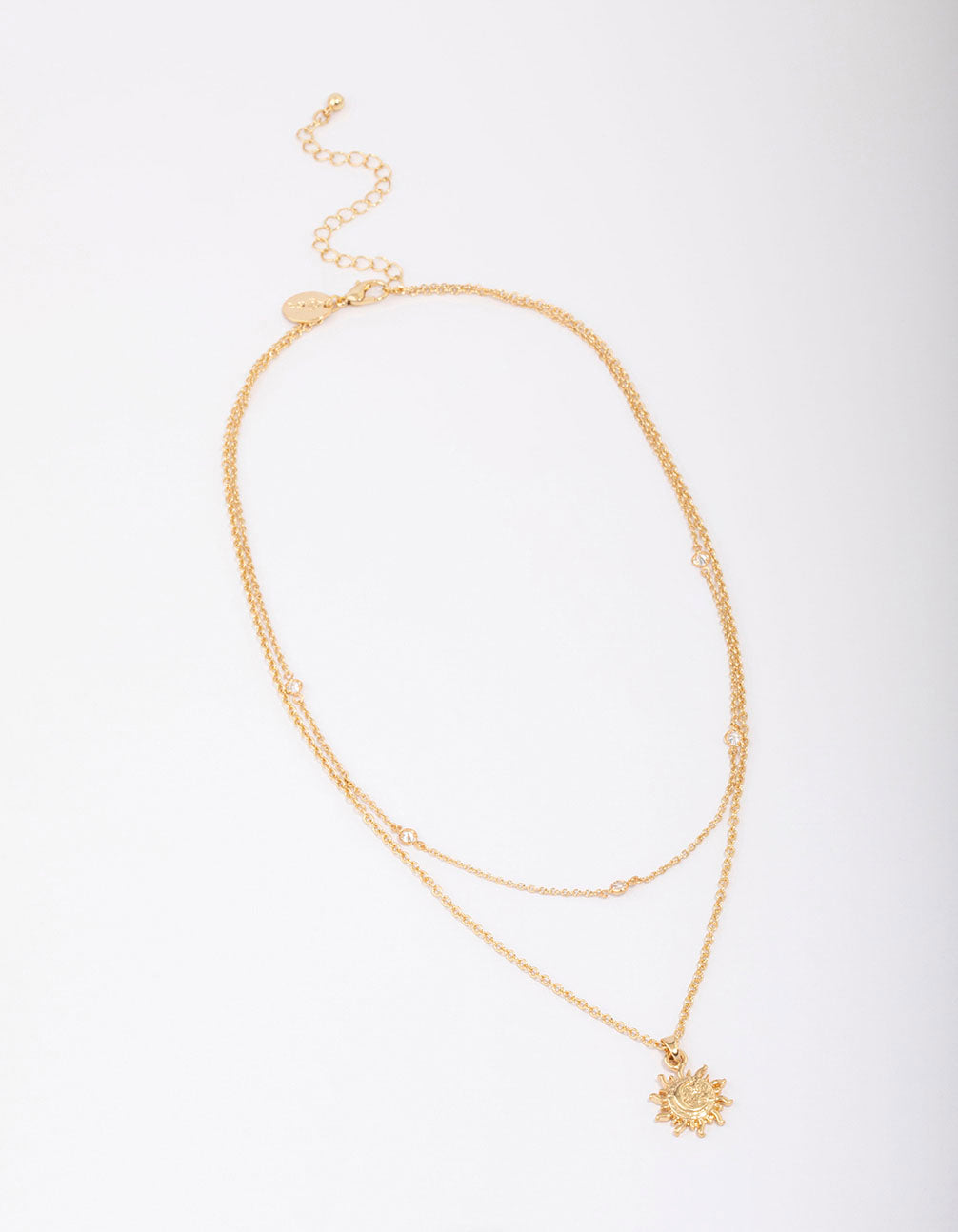 Gold Plated Double Layer Sun Necklace