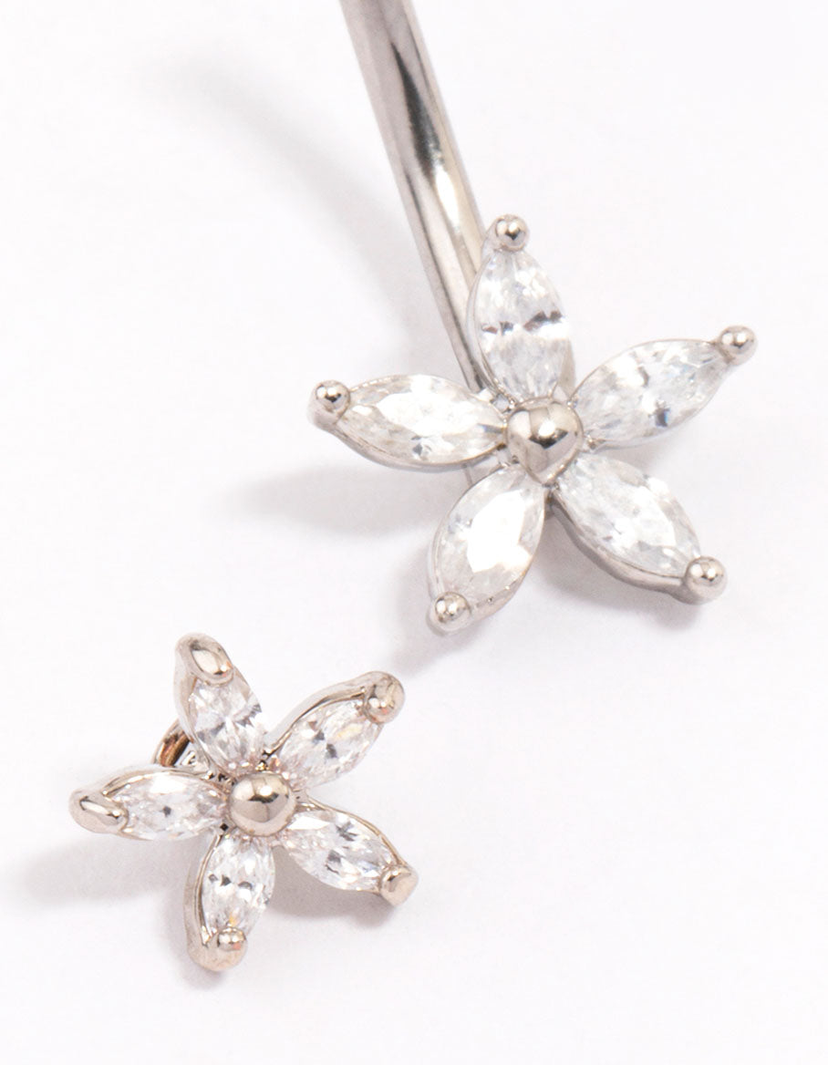 Surgical Steel Double Daisy Belly Piercing