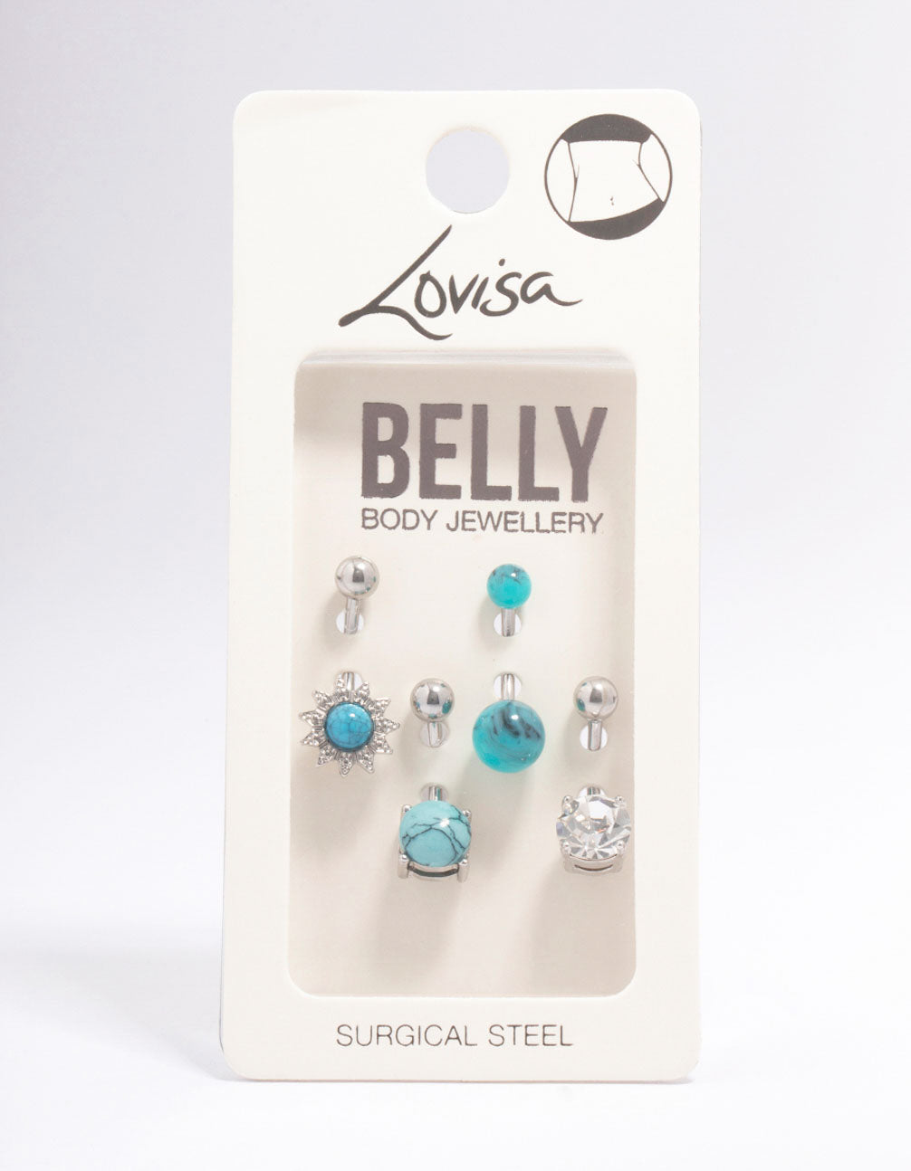 Surgical Steel Sunflower Belly Piercing 4-Pack