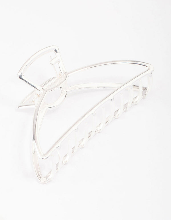 Silver Large Outline Hair Claw Clip