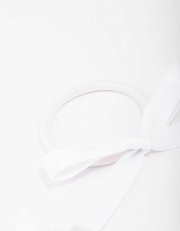 White Mini Bow Hair Tie Pack