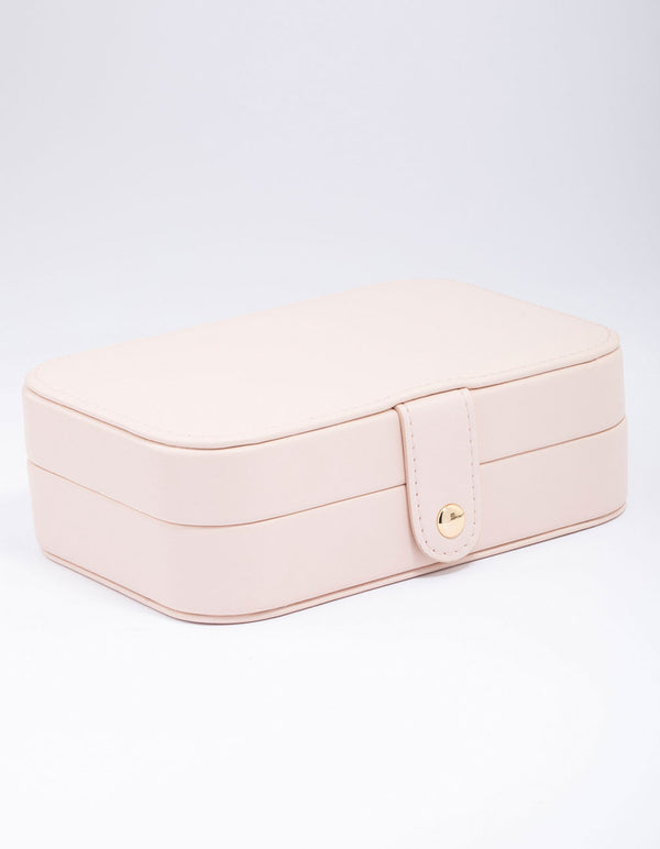Blush Faux Leather Rectangular Jewellery Box