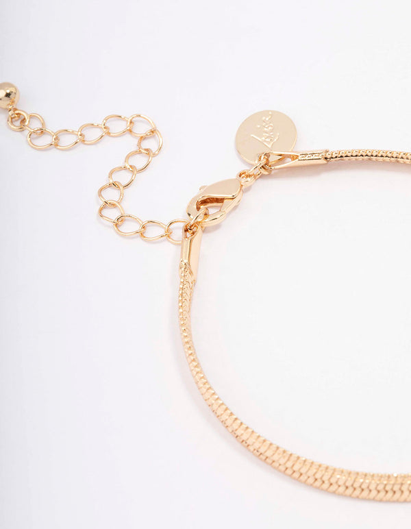Gold Plated Brass Snake Chain Bracelet