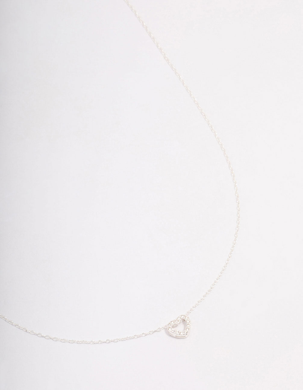 Sterling Silver Cubic Zirconia Heart Pendant Necklace