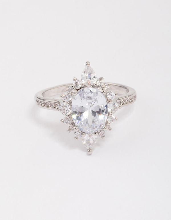 Silver Shining Star Cubic Zirconia Ring