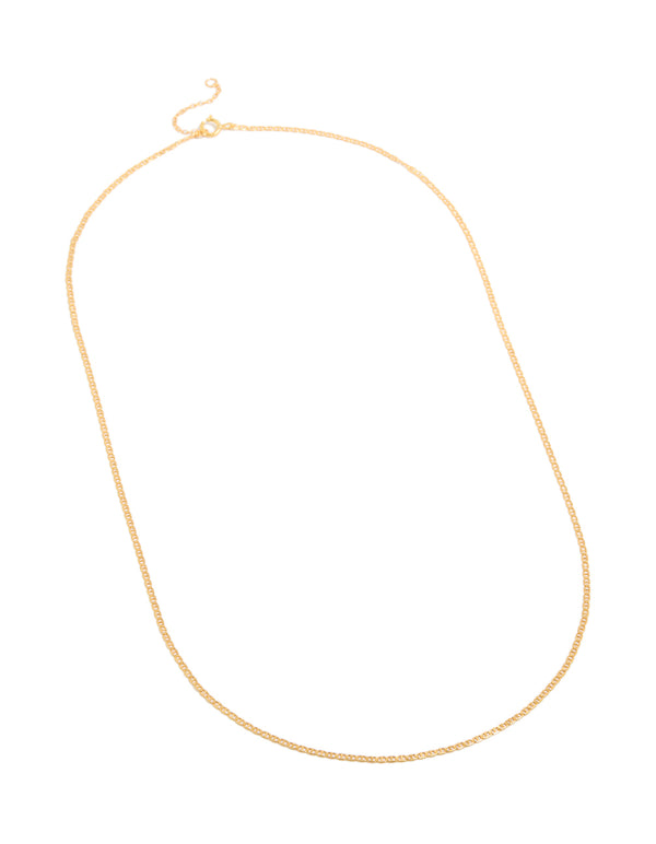 Gold Plated Sterling Silver Long Chain Necklace