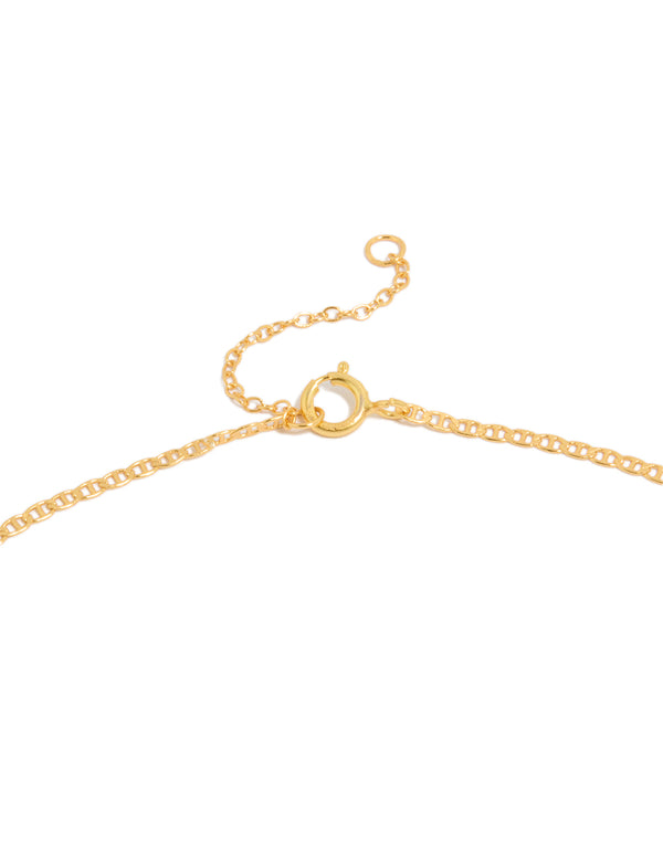 Gold Plated Sterling Silver Long Chain Necklace