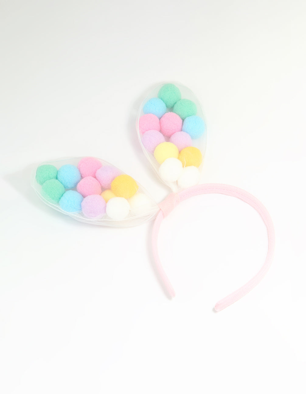 Kids Fabric Pom Pom Bunny Ear Headband