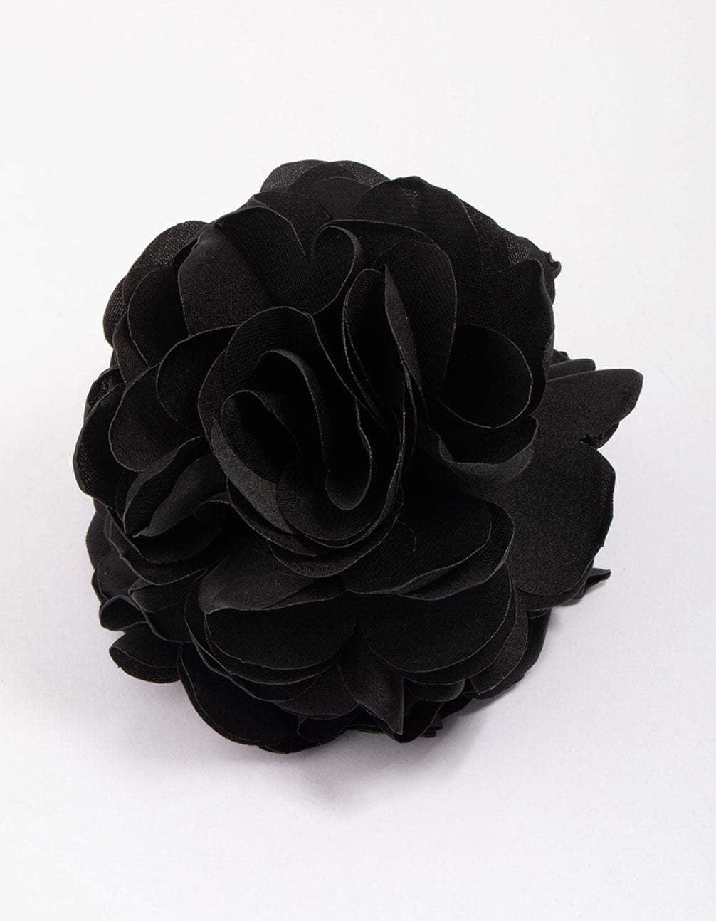 Black Fabric Flower Hair Claw Clip