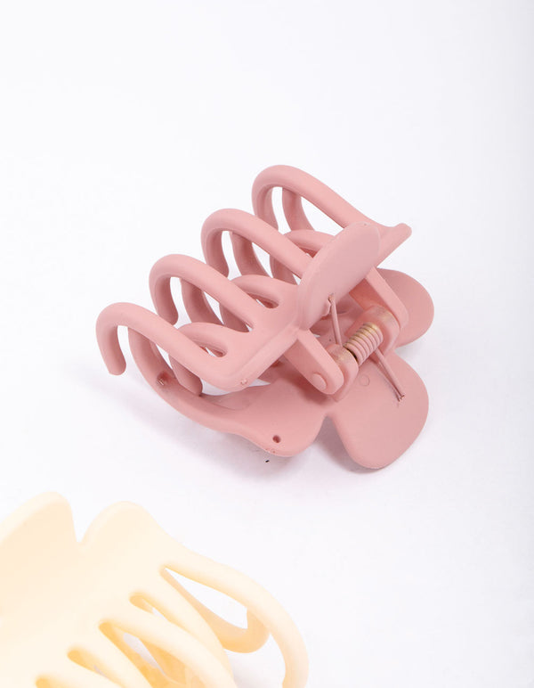 Small Two-Toned Double Grip Hair Claw Clip Pack