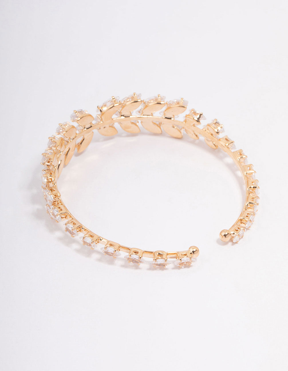 Gold Cubic Zirconia Statement Marquise Wrist Cuff