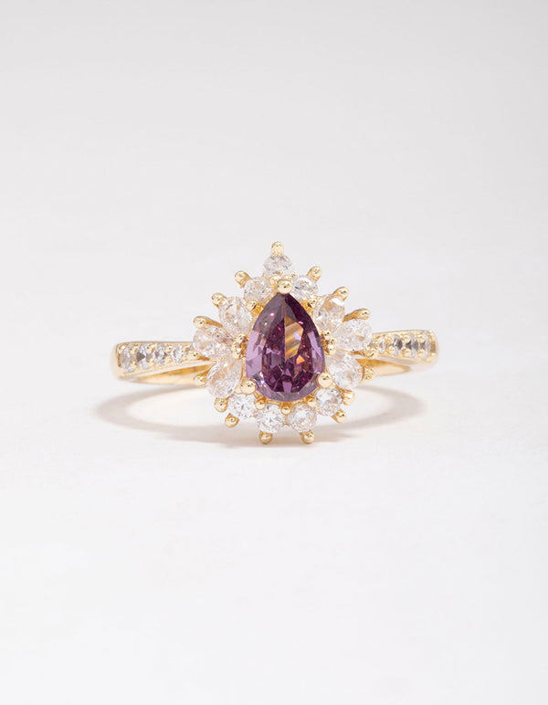 Gold Plated Regal Pear Ring