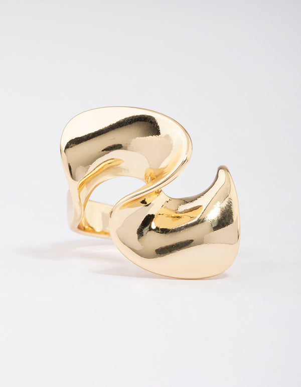 Gold Plated Metal Twisted Ring