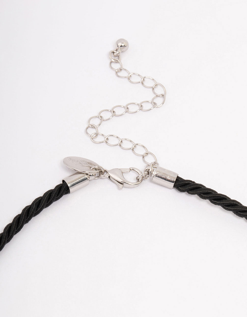 Silver Metal Heart Cord Necklace